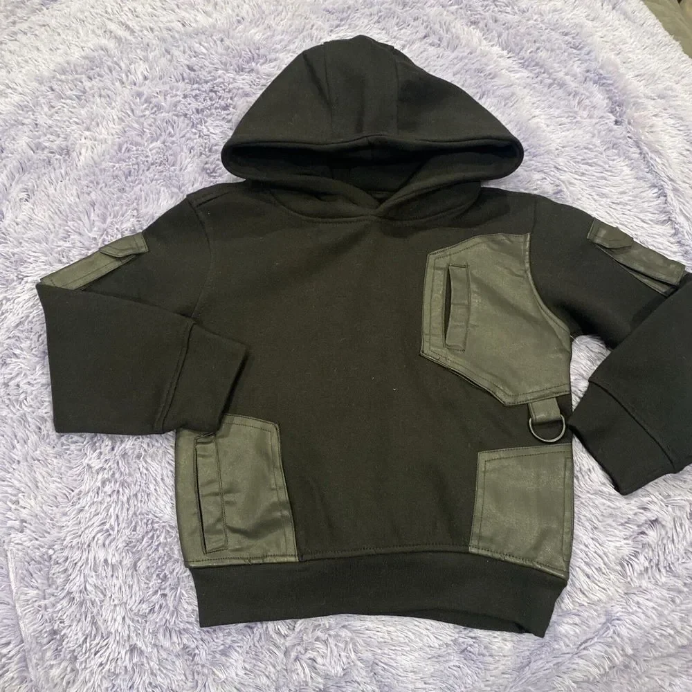 Kids Copper Rivet‎ Hoodie Size 3-4 Black  Unisex